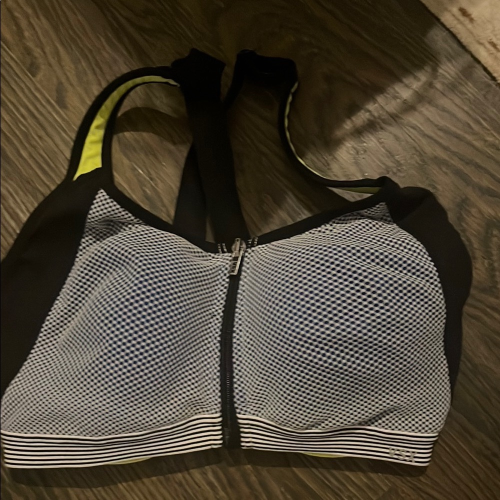 Victoria's Secret Black and Gray Sports Bra with Racerback